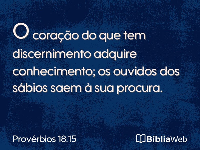 Provérbios 18:15 em imagem para compartilhar