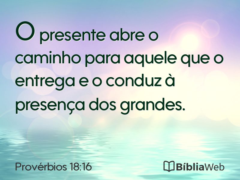 Provérbios 18:16 em imagem para compartilhar