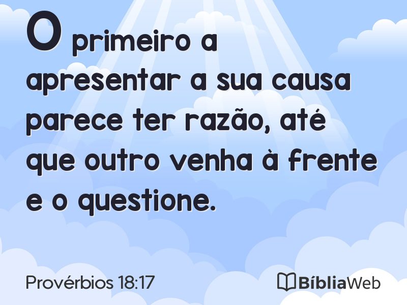 Provérbios 18:17 em imagem para compartilhar