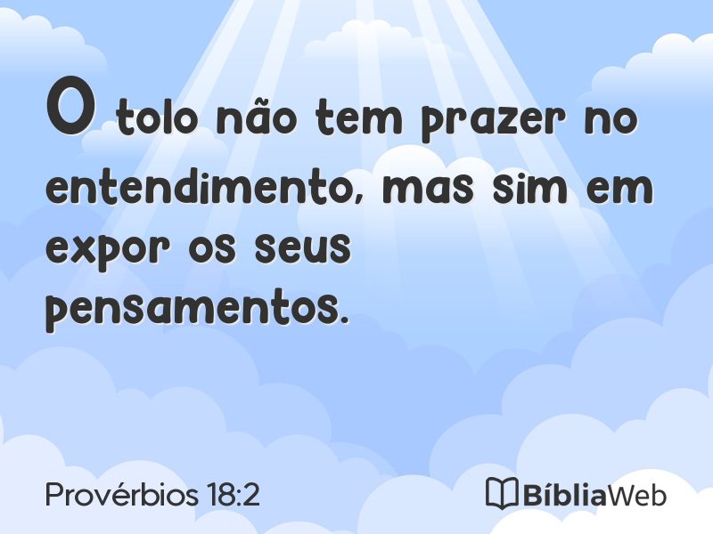 Provérbios 18:2 em imagem para compartilhar