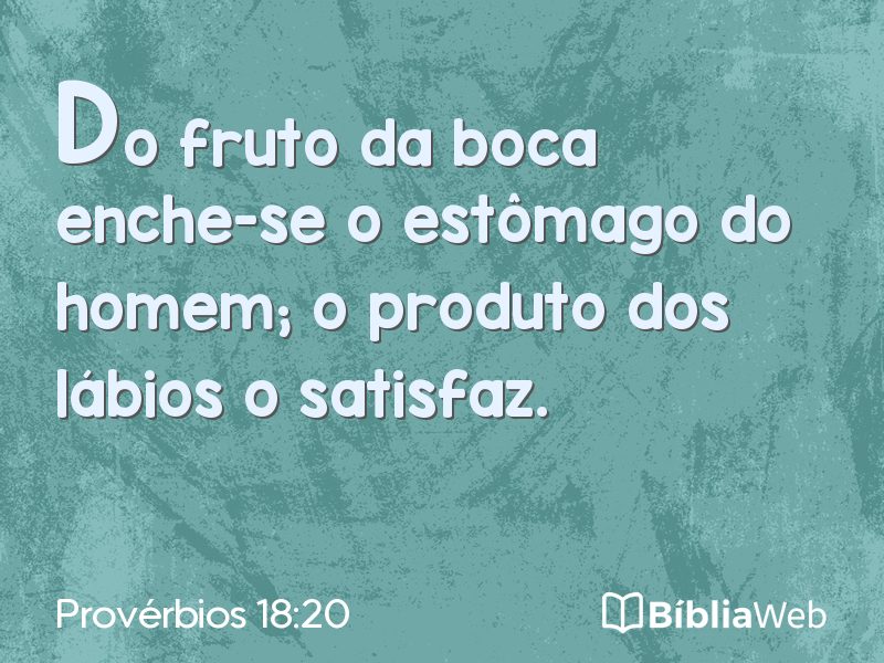 Provérbios 18:20 em imagem para compartilhar