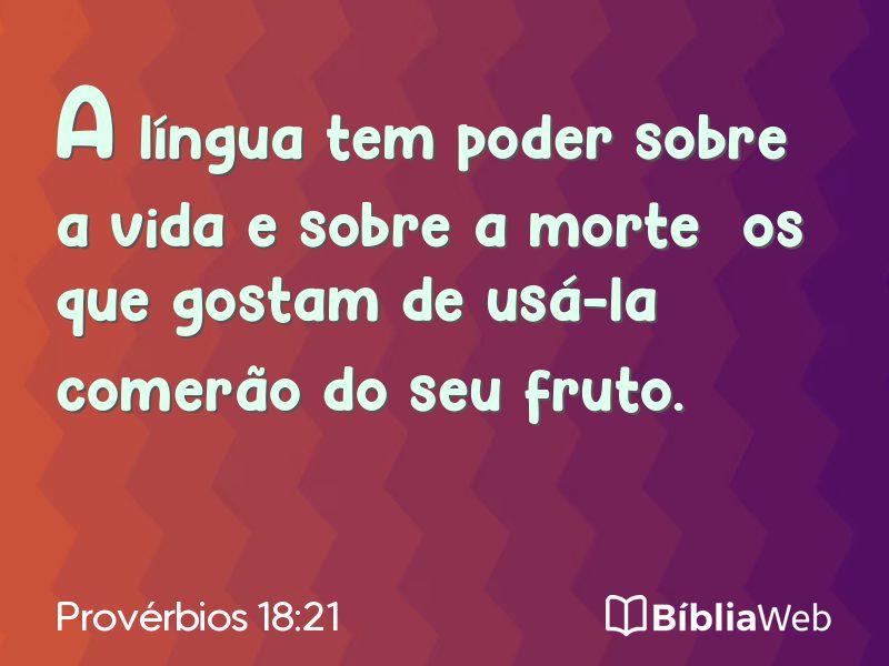 Provérbios 18:21 em imagem para compartilhar
