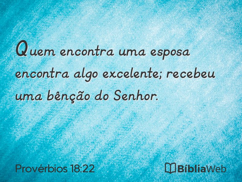 Provérbios 18:22 em imagem para compartilhar