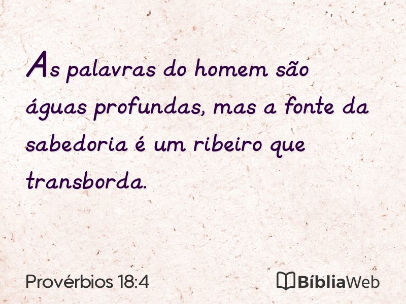 Provérbios 18:4 em imagem para compartilhar