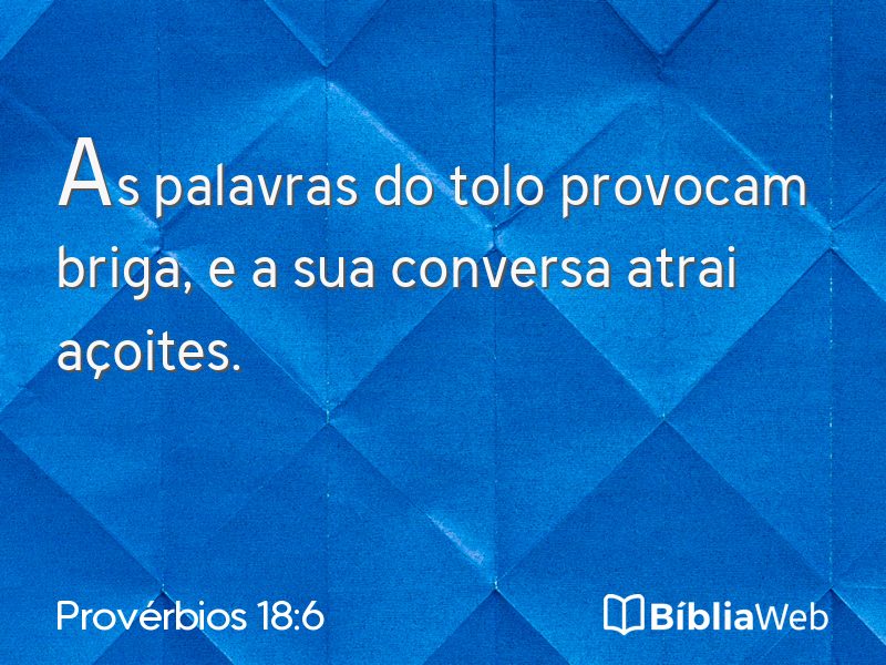 Provérbios 18:6 em imagem para compartilhar