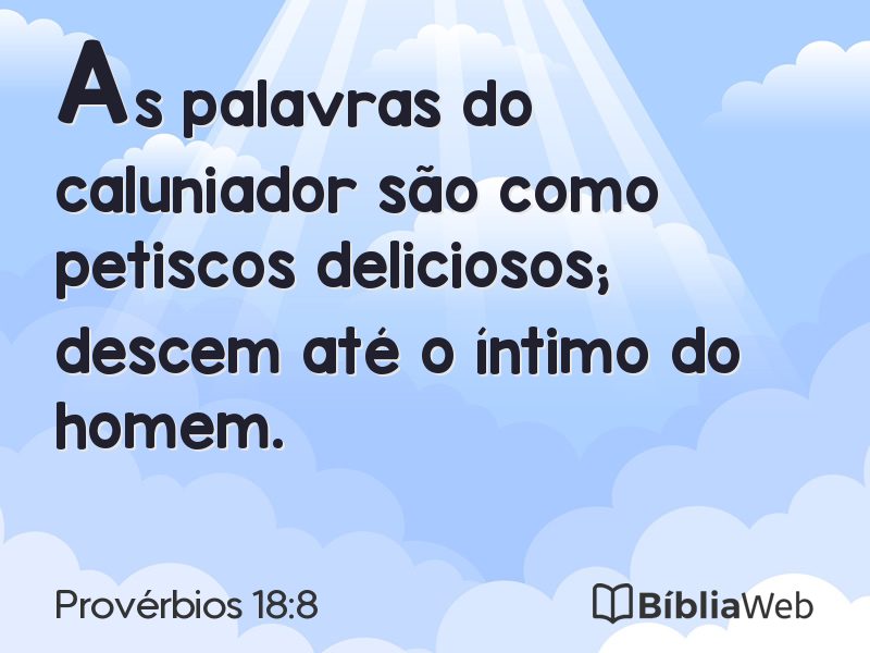 Provérbios 18:8 em imagem para compartilhar