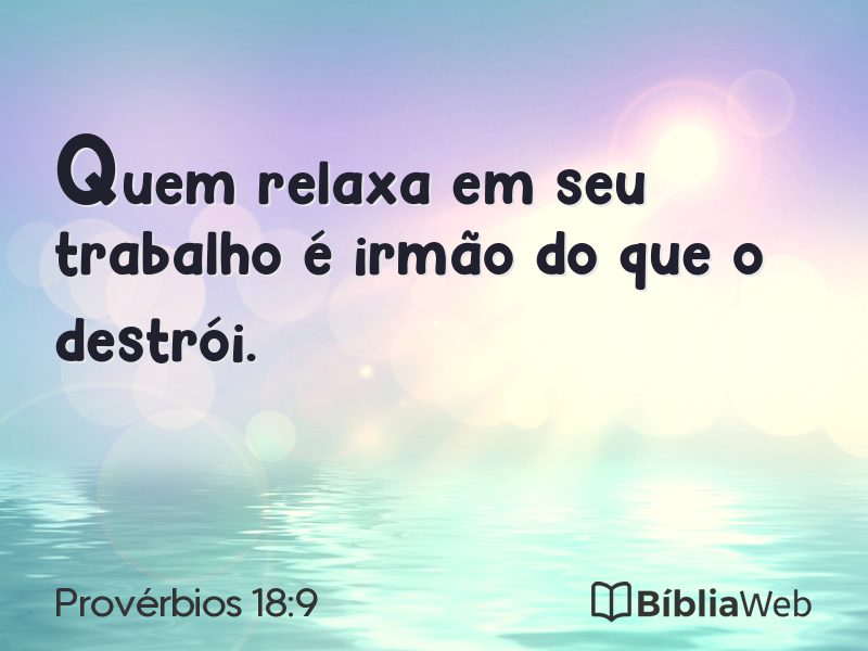 Provérbios 18:9 em imagem para compartilhar