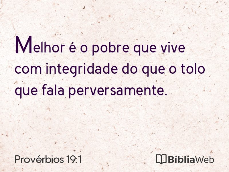 Provérbios 19:1 em imagem para compartilhar