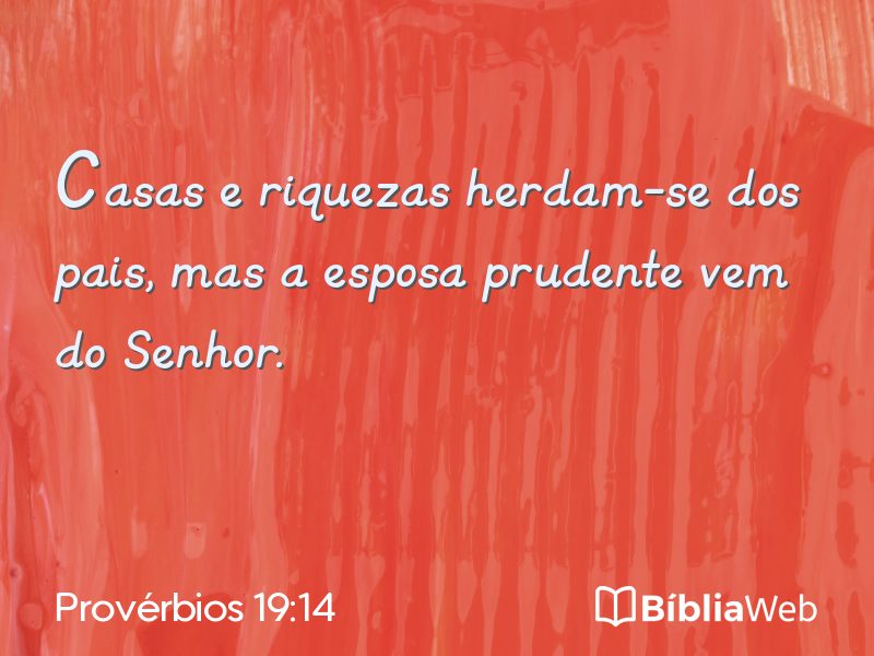 Provérbios 19:14 em imagem para compartilhar