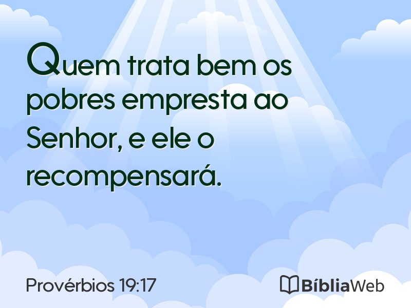 Provérbios 19:17 em imagem para compartilhar
