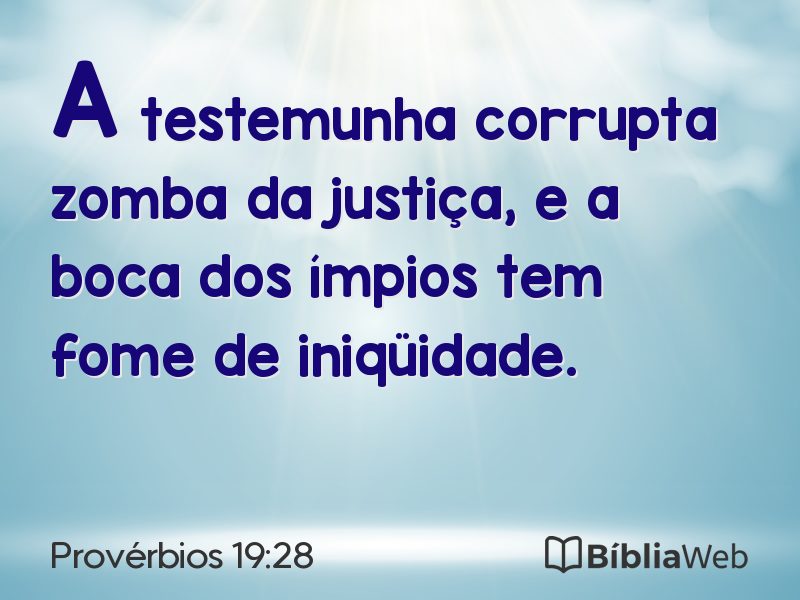 Provérbios 19:28 em imagem para compartilhar