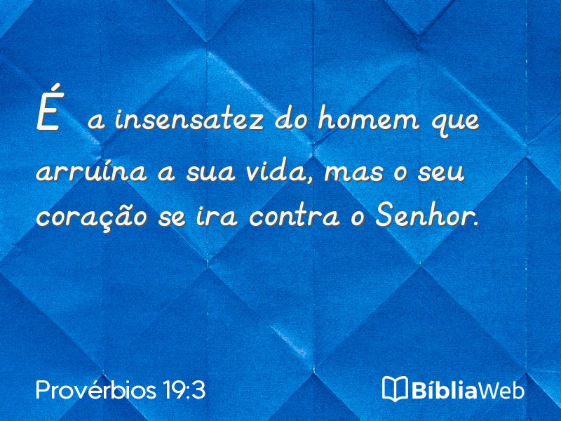 Provérbios 19:3 em imagem para compartilhar