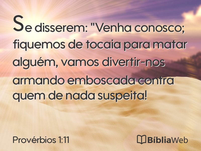 Provérbios 1:11 em imagem para compartilhar
