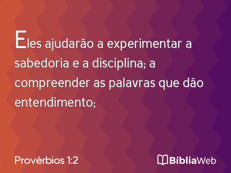 Provérbios 1:2 em imagem para compartilhar