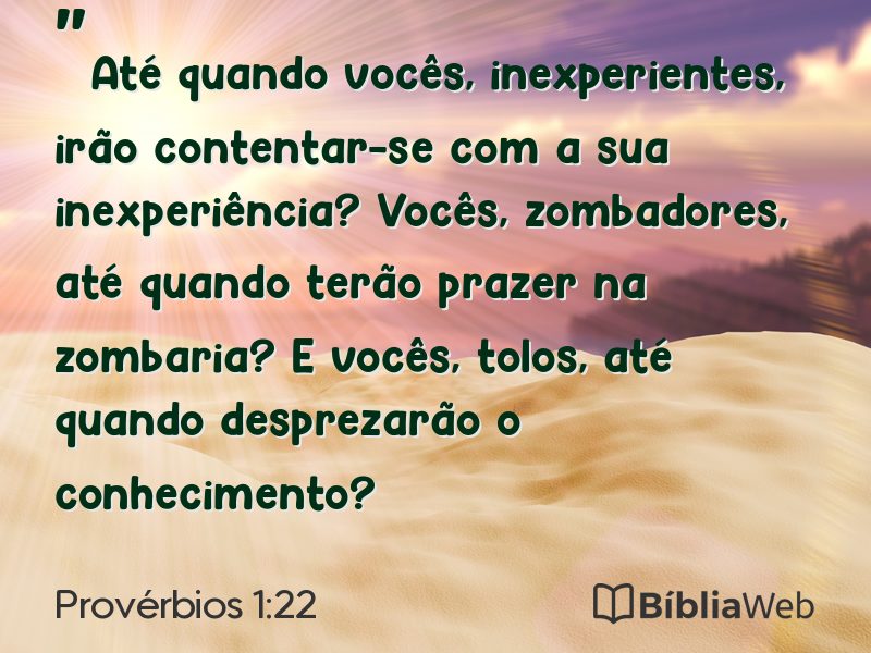 Provérbios 1:22 em imagem para compartilhar