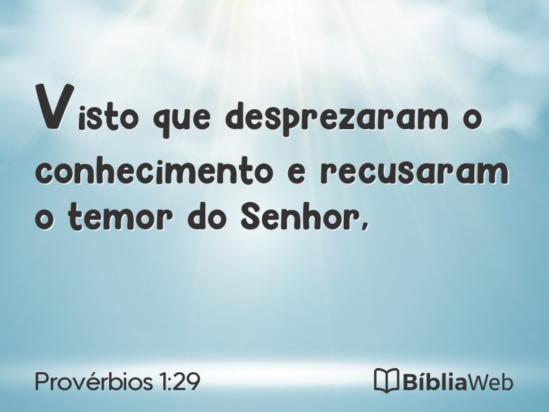 Provérbios 1:29 em imagem para compartilhar