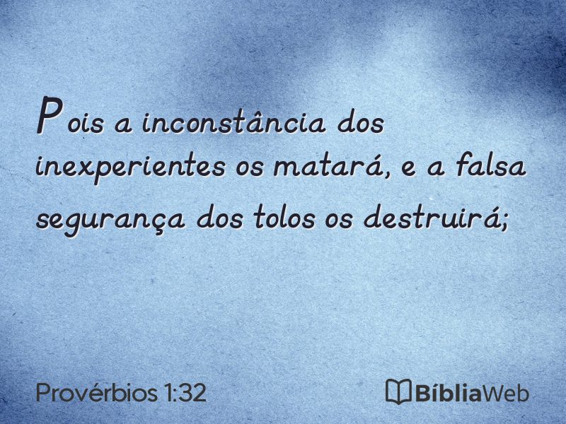 Provérbios 1:32 em imagem para compartilhar
