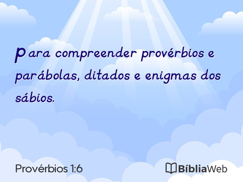 Provérbios 1:6 em imagem para compartilhar