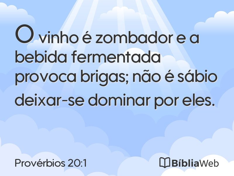 Provérbios 20:1 em imagem para compartilhar