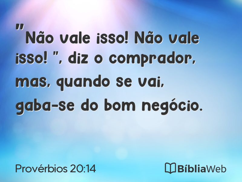 Provérbios 20:14 em imagem para compartilhar