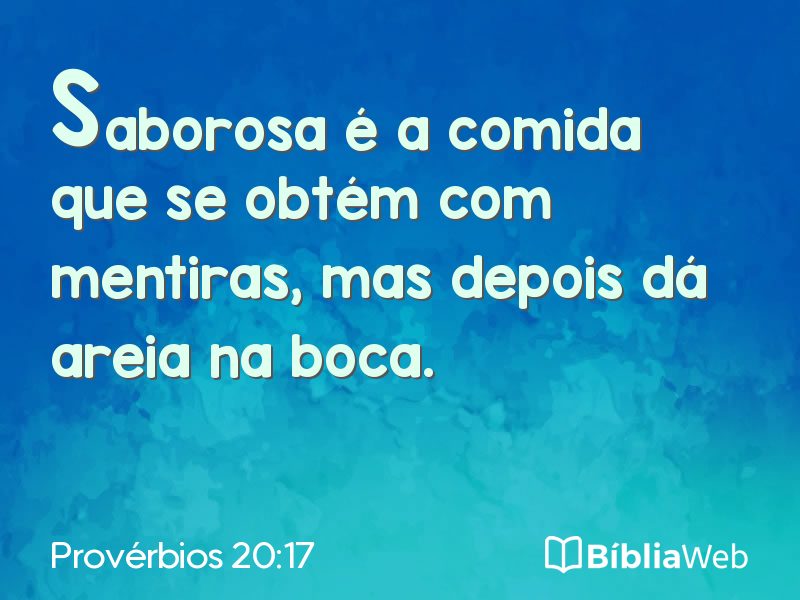Provérbios 20:17 em imagem para compartilhar