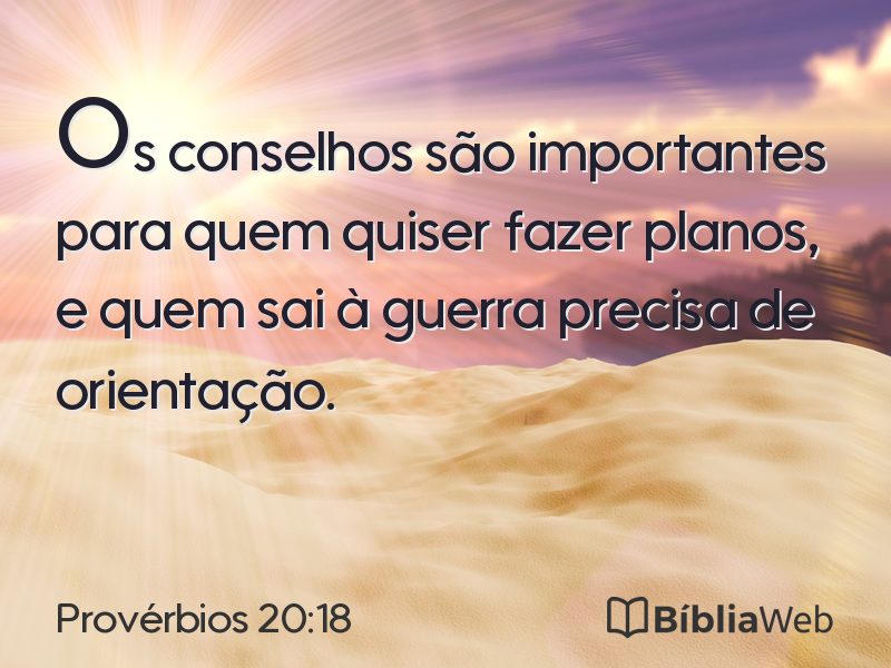 Provérbios 20:18 em imagem para compartilhar