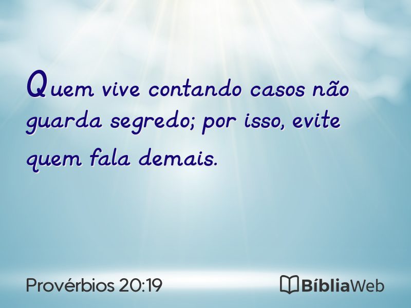 Provérbios 20:19 em imagem para compartilhar