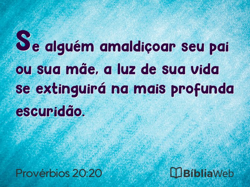 Provérbios 20:20 em imagem para compartilhar