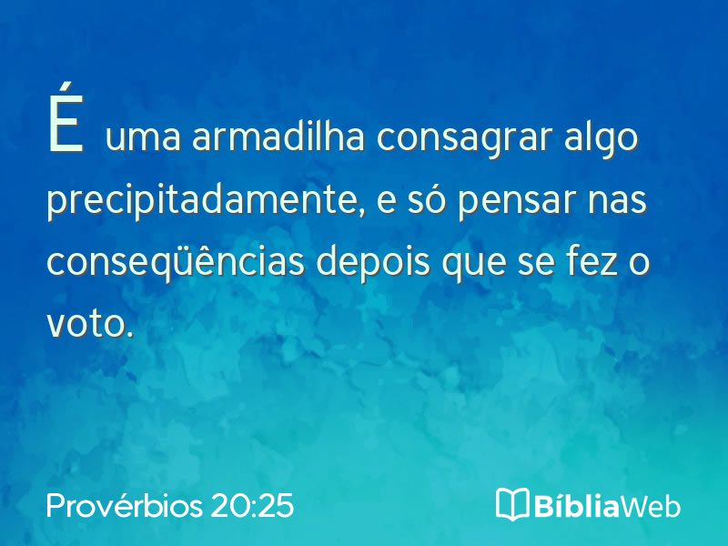 Provérbios 20:25 em imagem para compartilhar