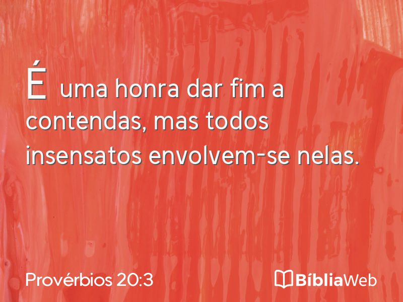 Provérbios 20:3 em imagem para compartilhar