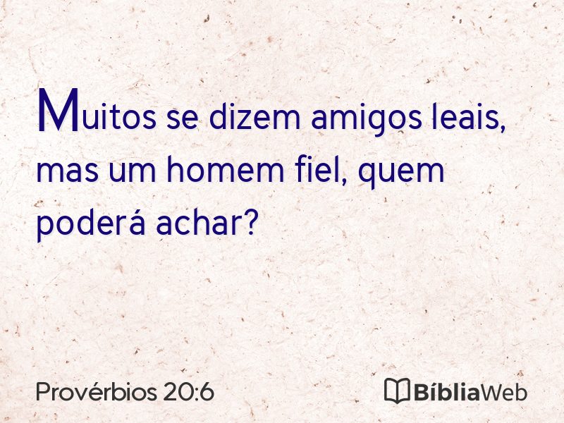 Provérbios 20:6 em imagem para compartilhar