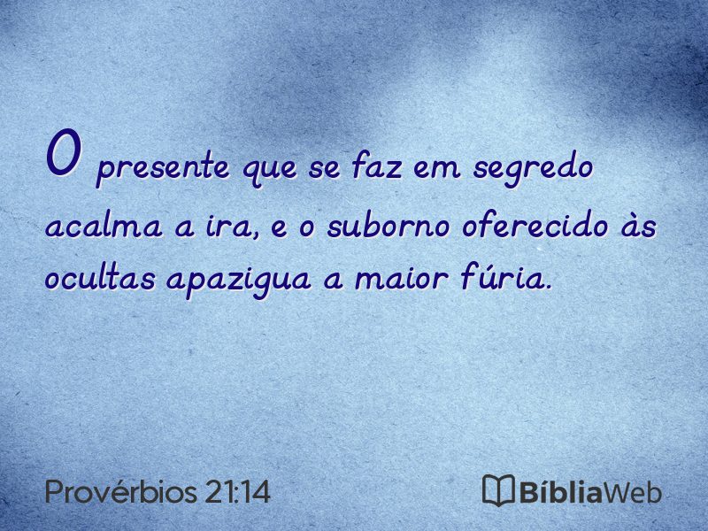 Provérbios 21:14 em imagem para compartilhar