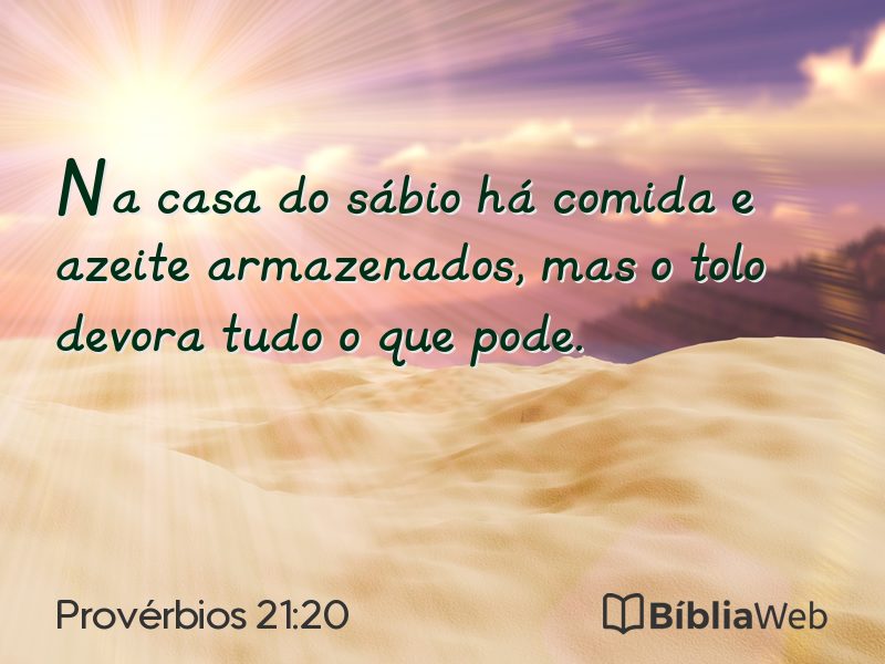 Provérbios 21:20 em imagem para compartilhar