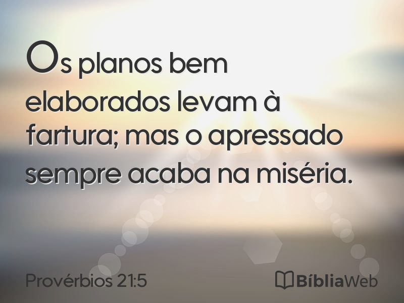 Provérbios 21:5 em imagem para compartilhar