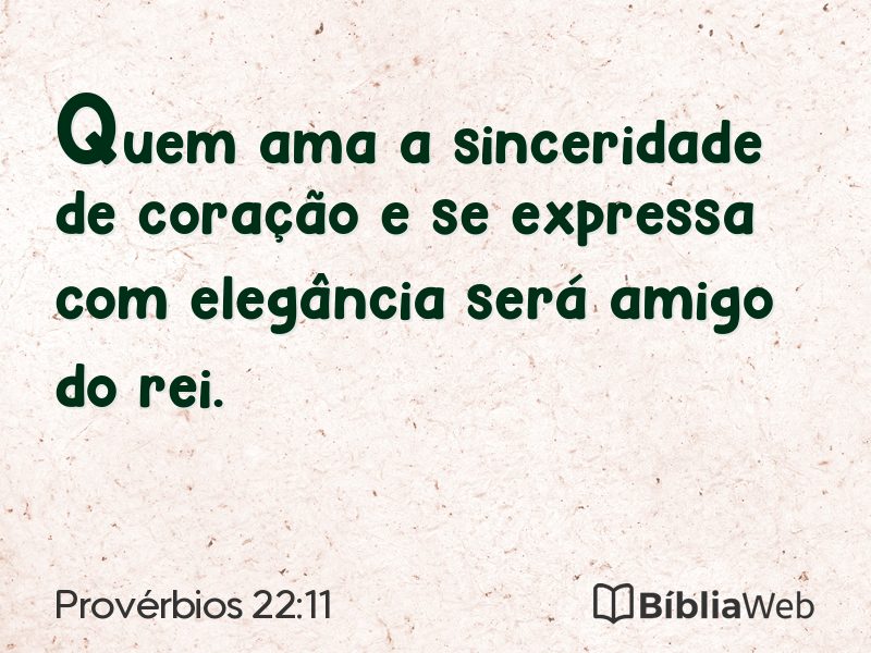 Provérbios 22:11 em imagem para compartilhar