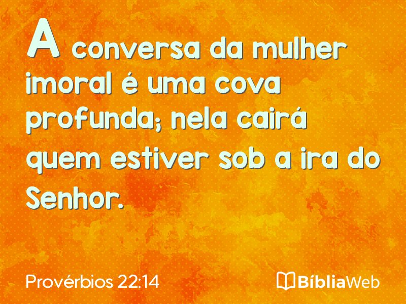 Provérbios 22:14 em imagem para compartilhar