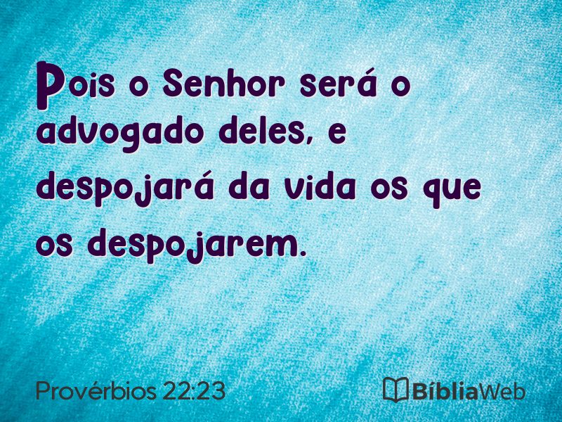 Provérbios 22:23 em imagem para compartilhar