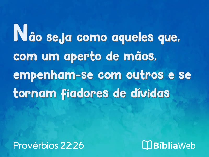 Provérbios 22:26 em imagem para compartilhar