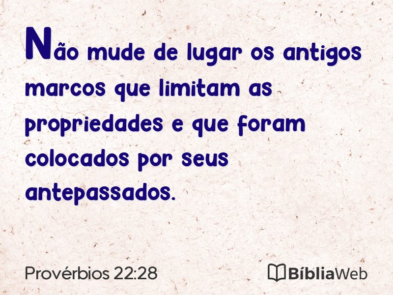 Provérbios 22:28 em imagem para compartilhar