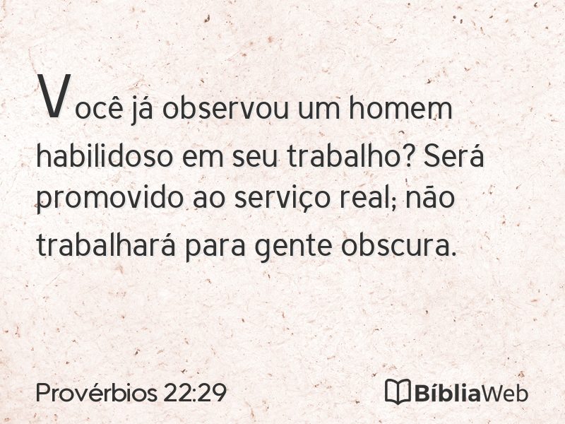 Provérbios 22:29 em imagem para compartilhar