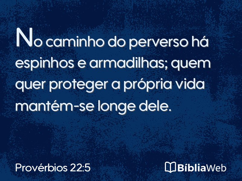 Provérbios 22:5 em imagem para compartilhar