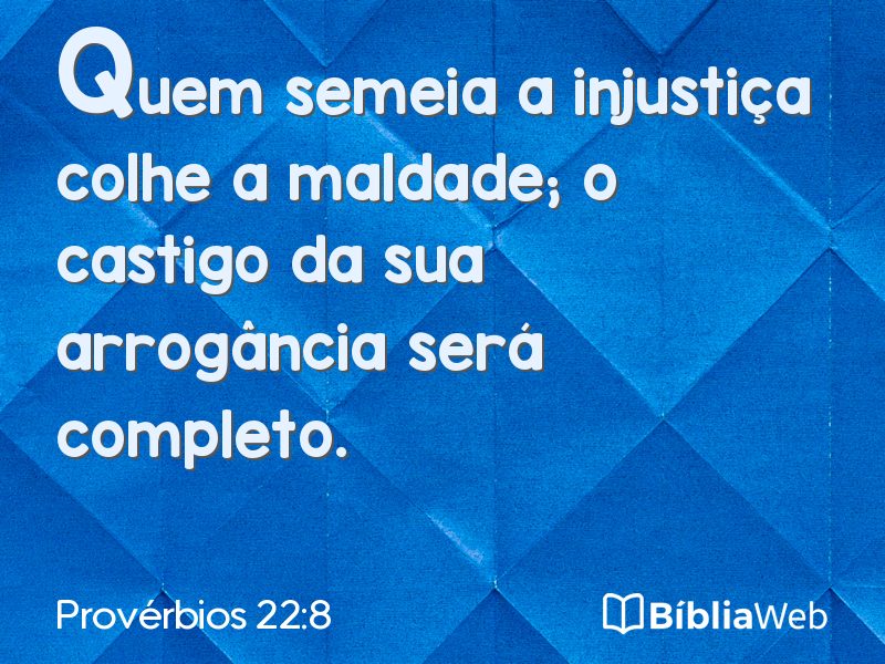Provérbios 22:8 em imagem para compartilhar