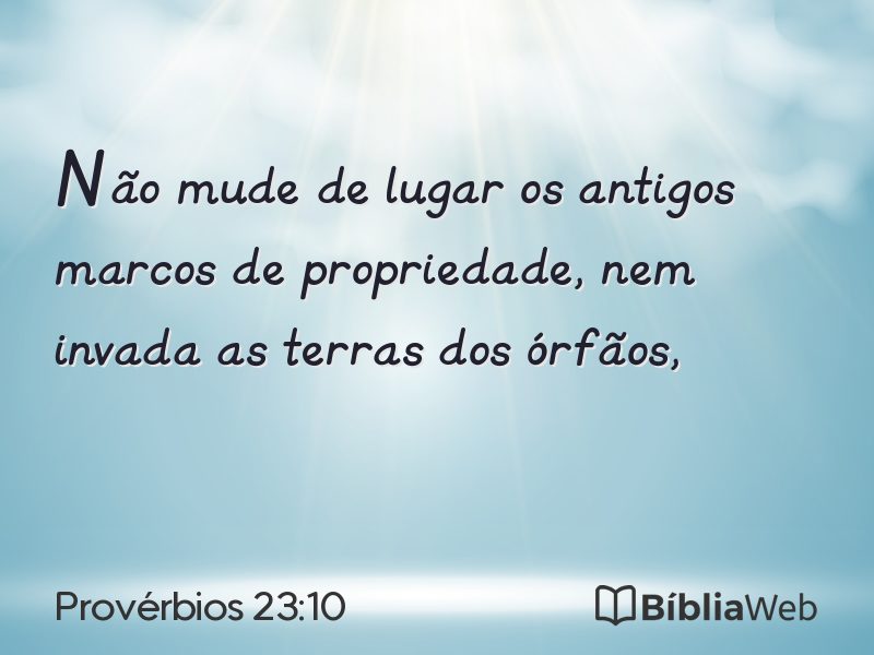 Provérbios 23:10 em imagem para compartilhar