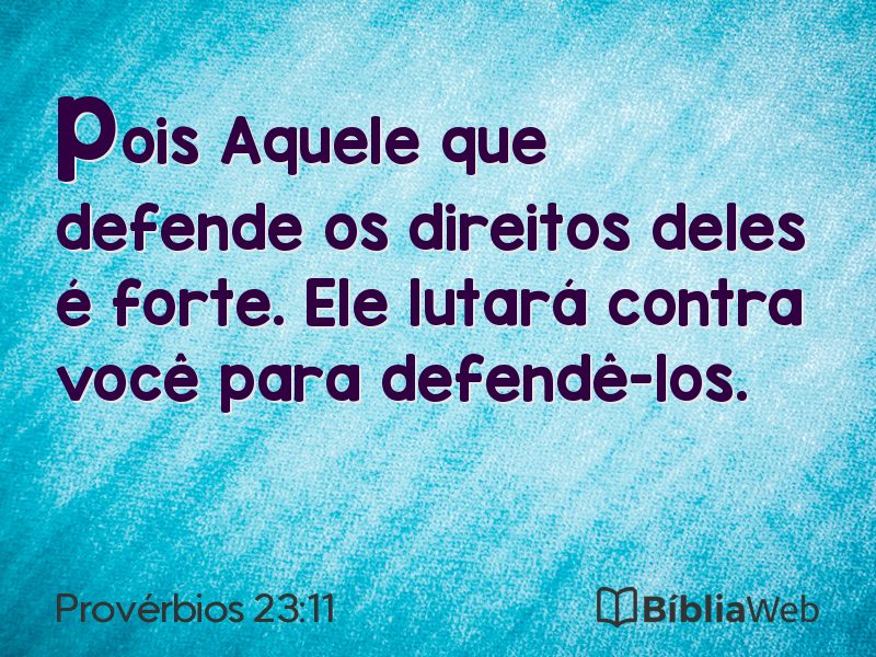 Provérbios 23:11 em imagem para compartilhar