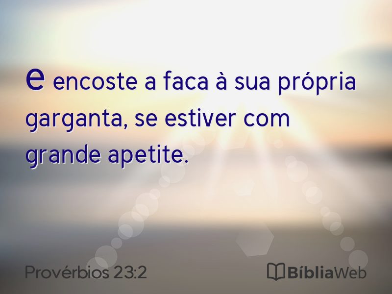 Provérbios 23:2 em imagem para compartilhar