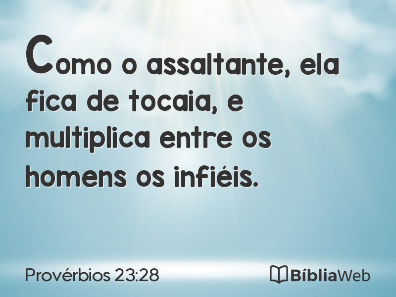 Provérbios 23:28 em imagem para compartilhar