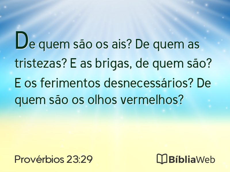 Provérbios 23:29 em imagem para compartilhar