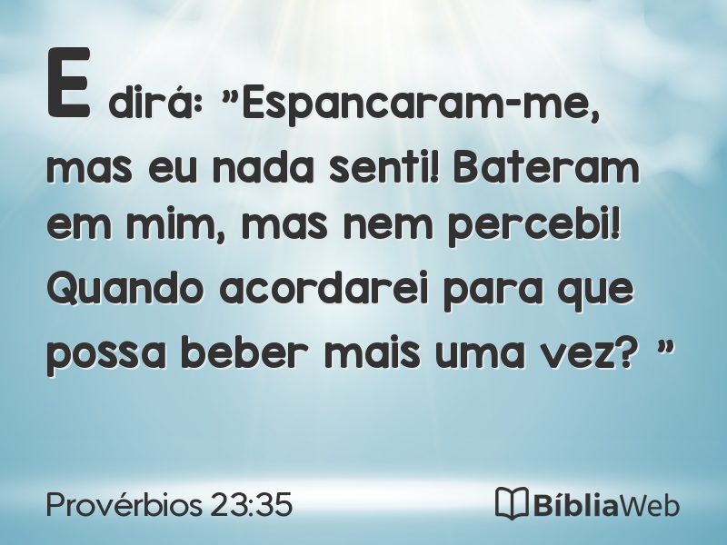 Provérbios 23:35 em imagem para compartilhar