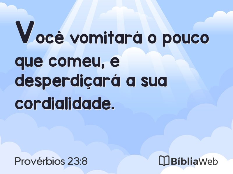 Provérbios 23:8 em imagem para compartilhar