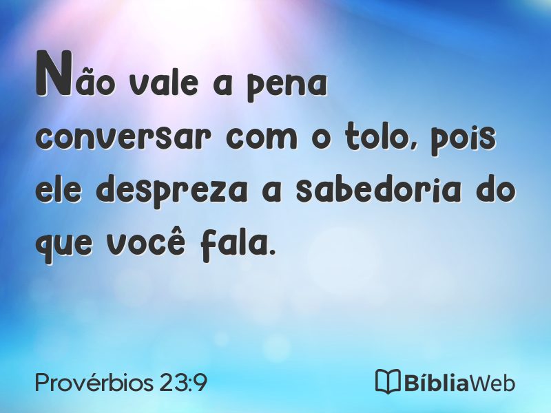 Provérbios 23:9 em imagem para compartilhar